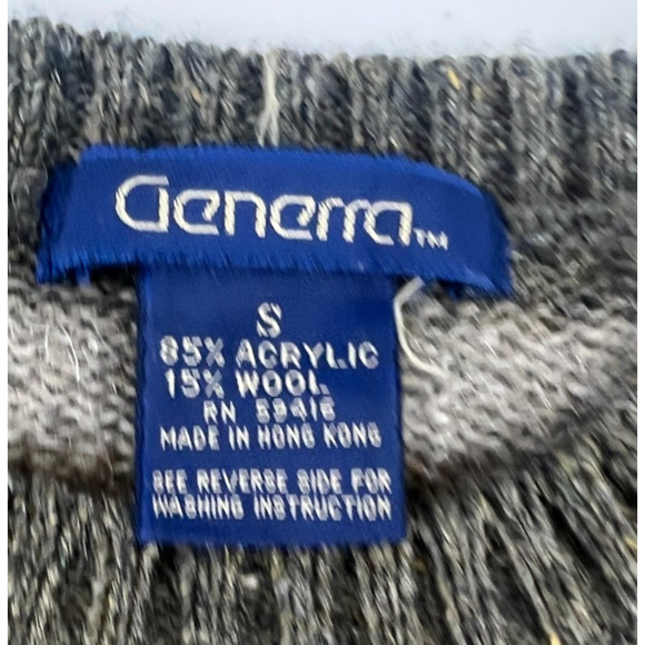Vintage Generra Sweater Womens Small Gray Brown Wool Blend Pullover New - Picture 3 of 9